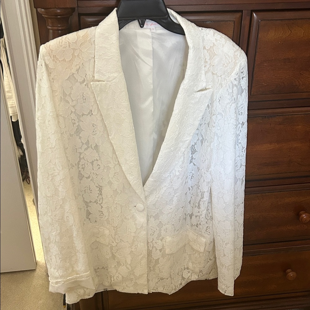 Ces Femme Ivory Lace Blazer